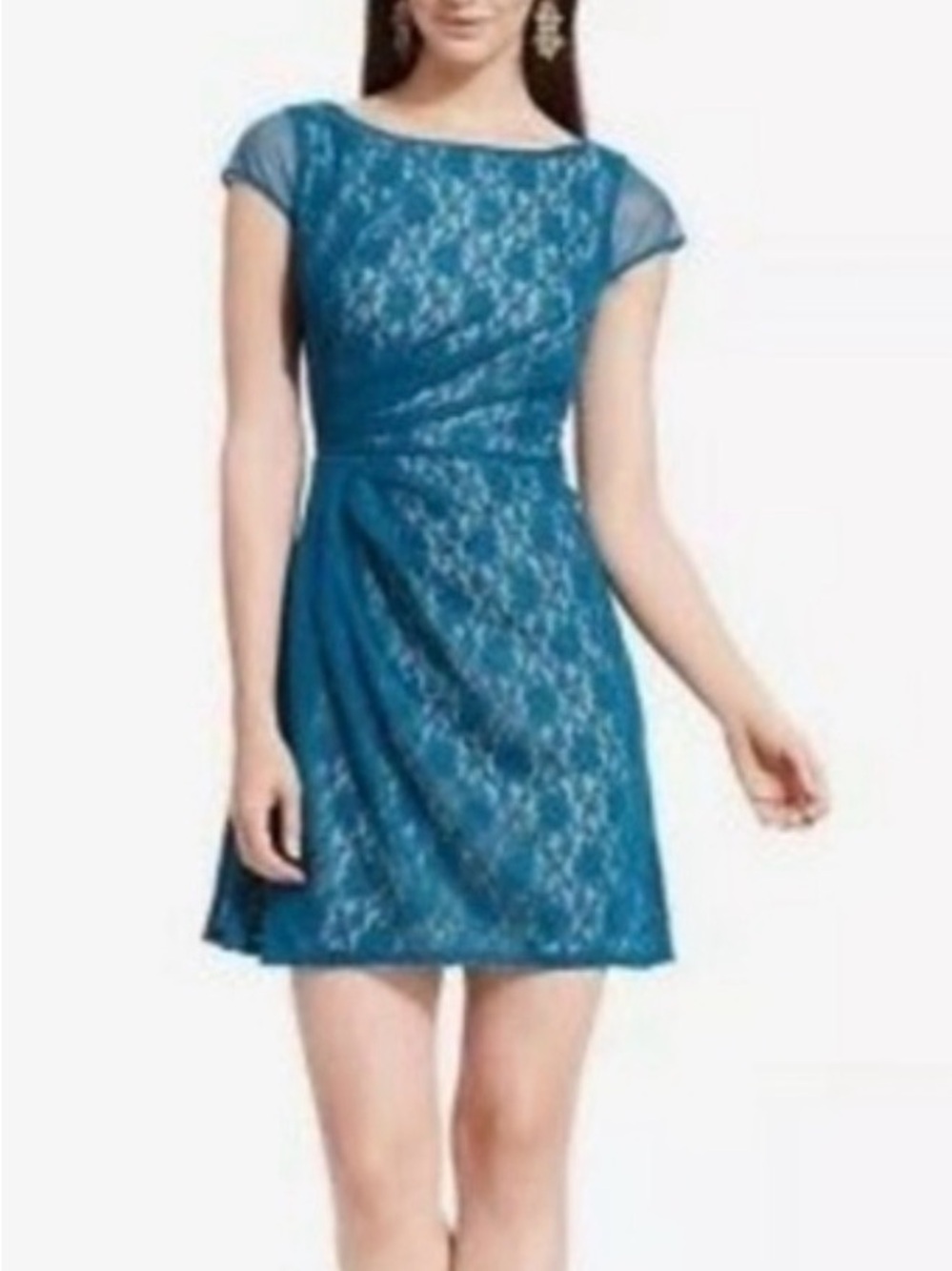 Jessica Simpson Fit and Flare Dress with Cap Sleeves